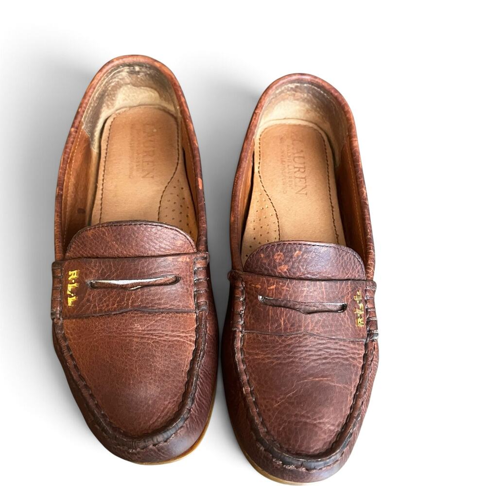 Lauren Ralph Lauren Brown Leather Driving Loafers Women's 7M Moccasin Shoes